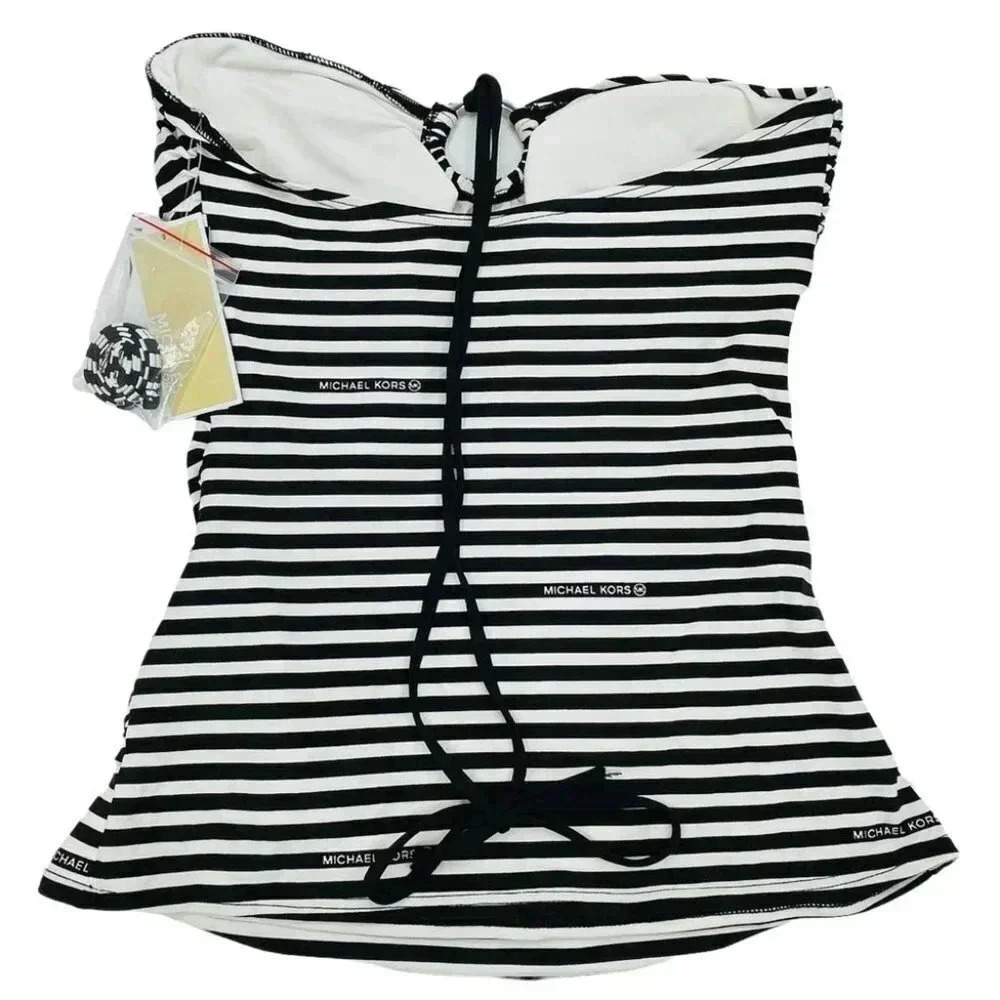 MICHAEL Michael Kors Striped Ring Detail Tankini Swim Top Size XS - Picture 6 of 8